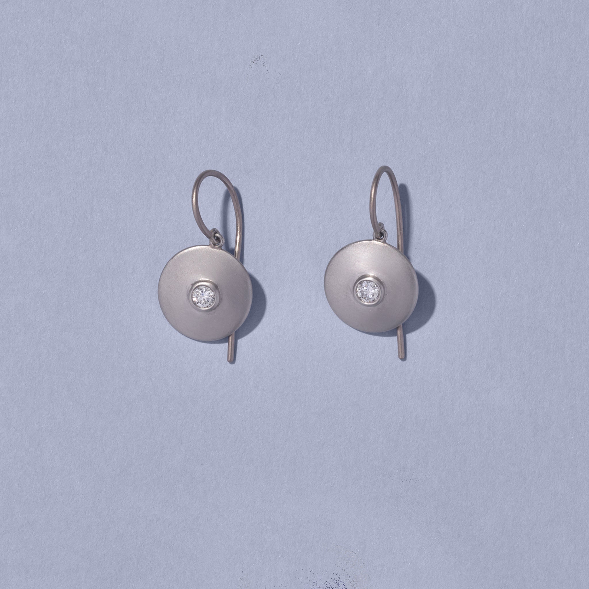 Apsara Drop Platinum and Diamond Earrings