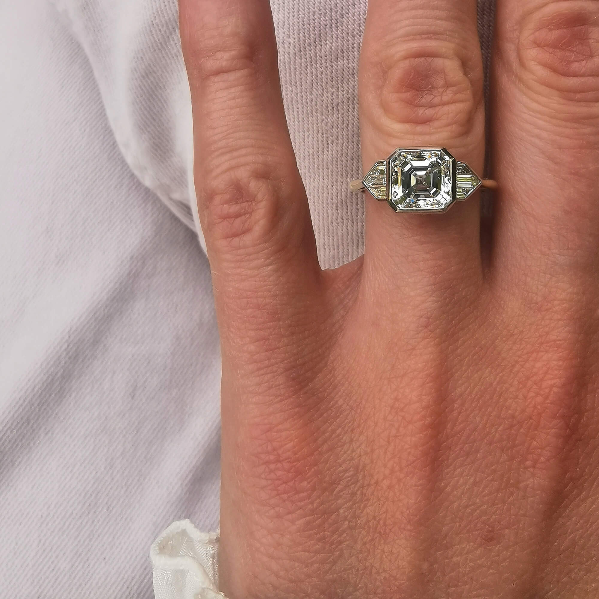 Asscher Cut Diamond & Platinum Ring
