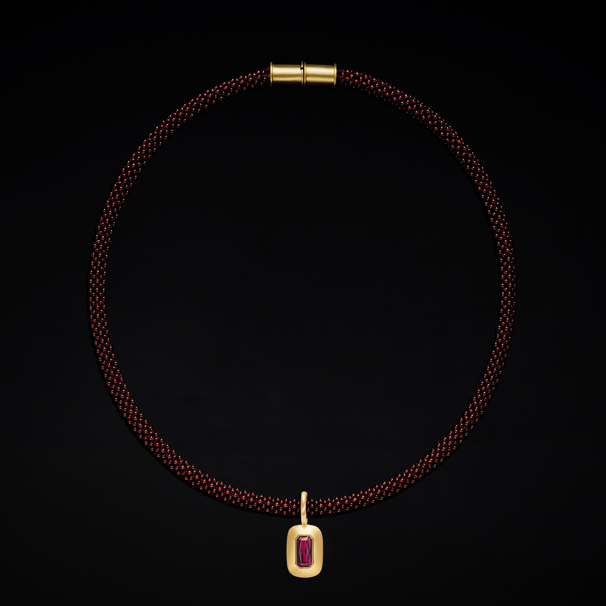 Serpa Garnet and Gold Necklace