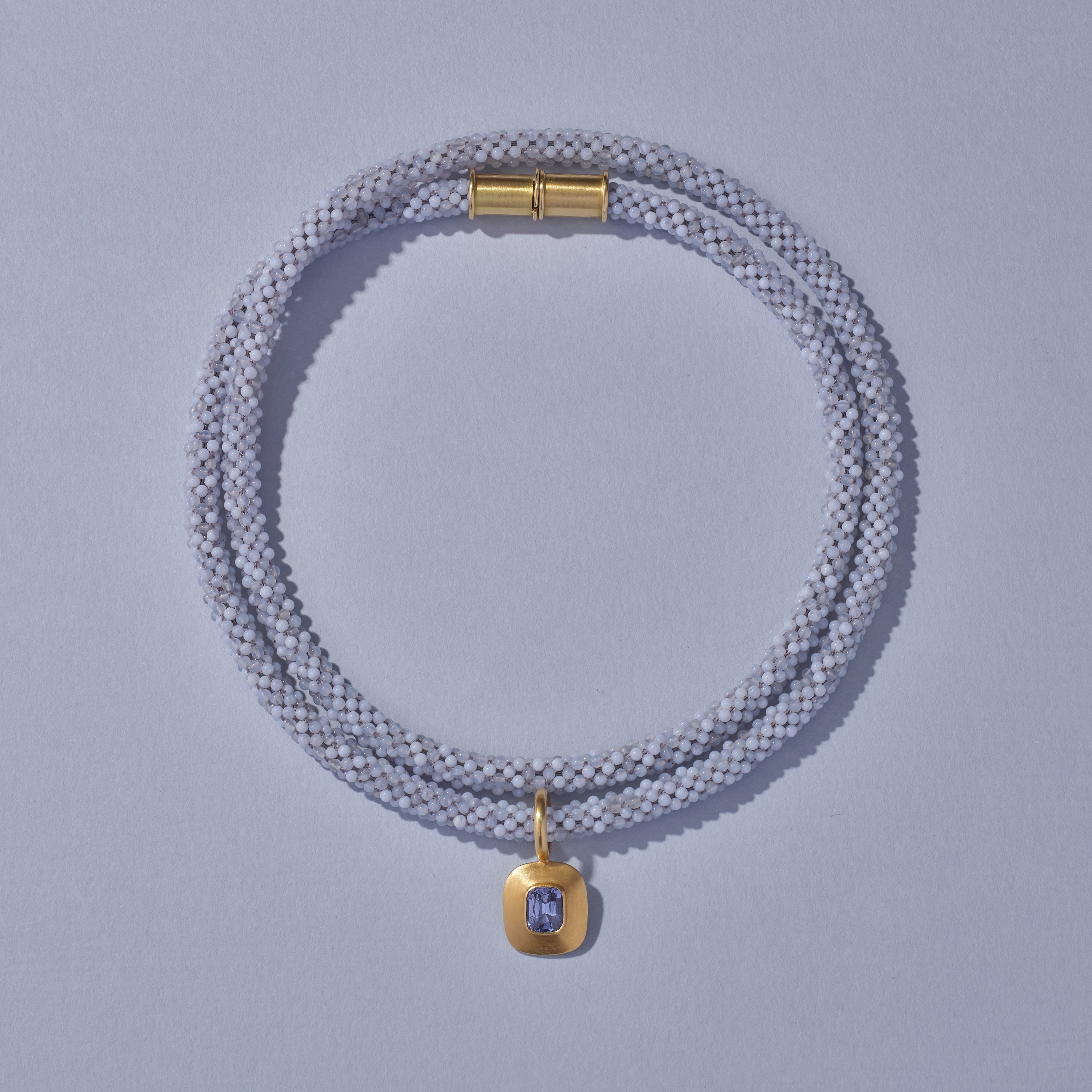 Serpa Chalcedony and Gold Necklace