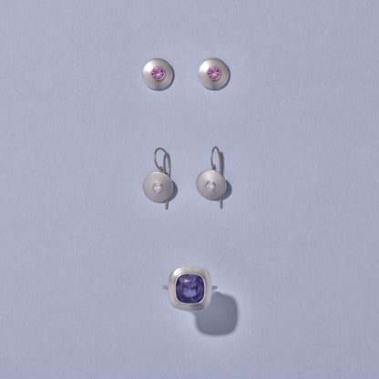 Apsara Pink Sapphire Stud Earrings