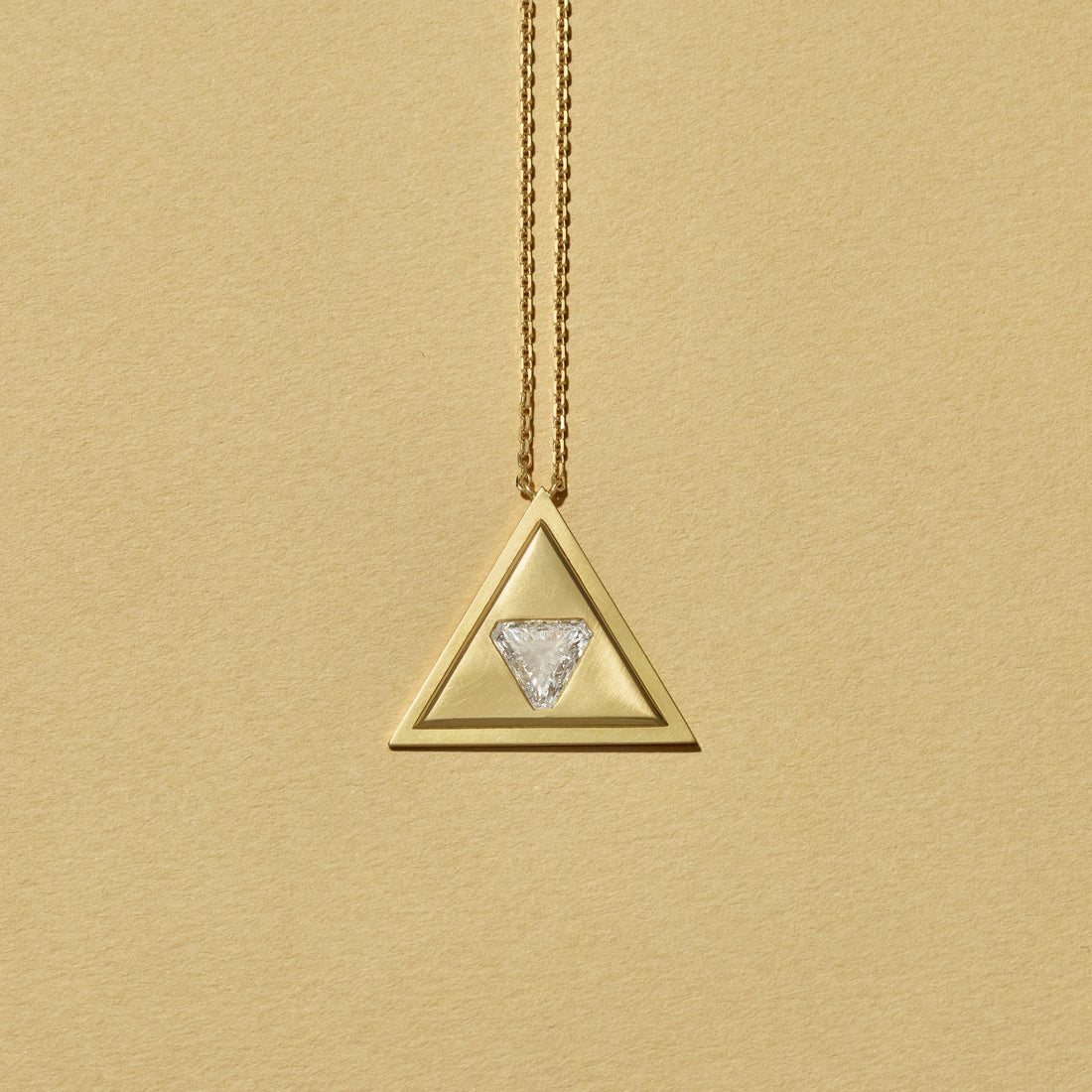 Triangle Diamond and Gold Pendant