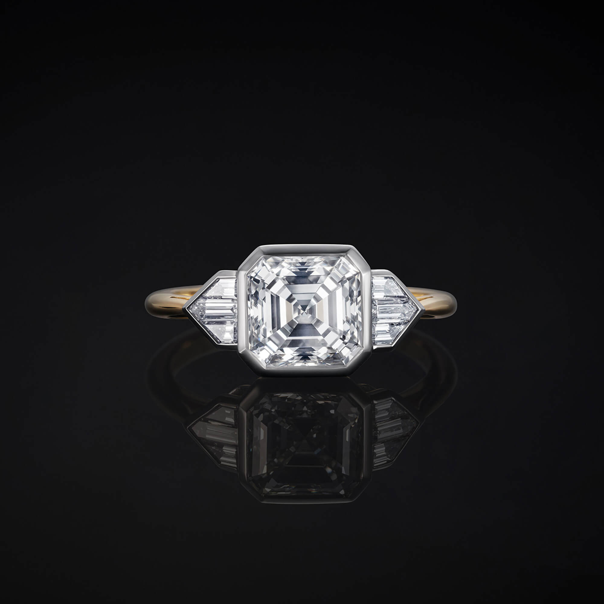 Asscher Cut Diamond & Platinum Ring