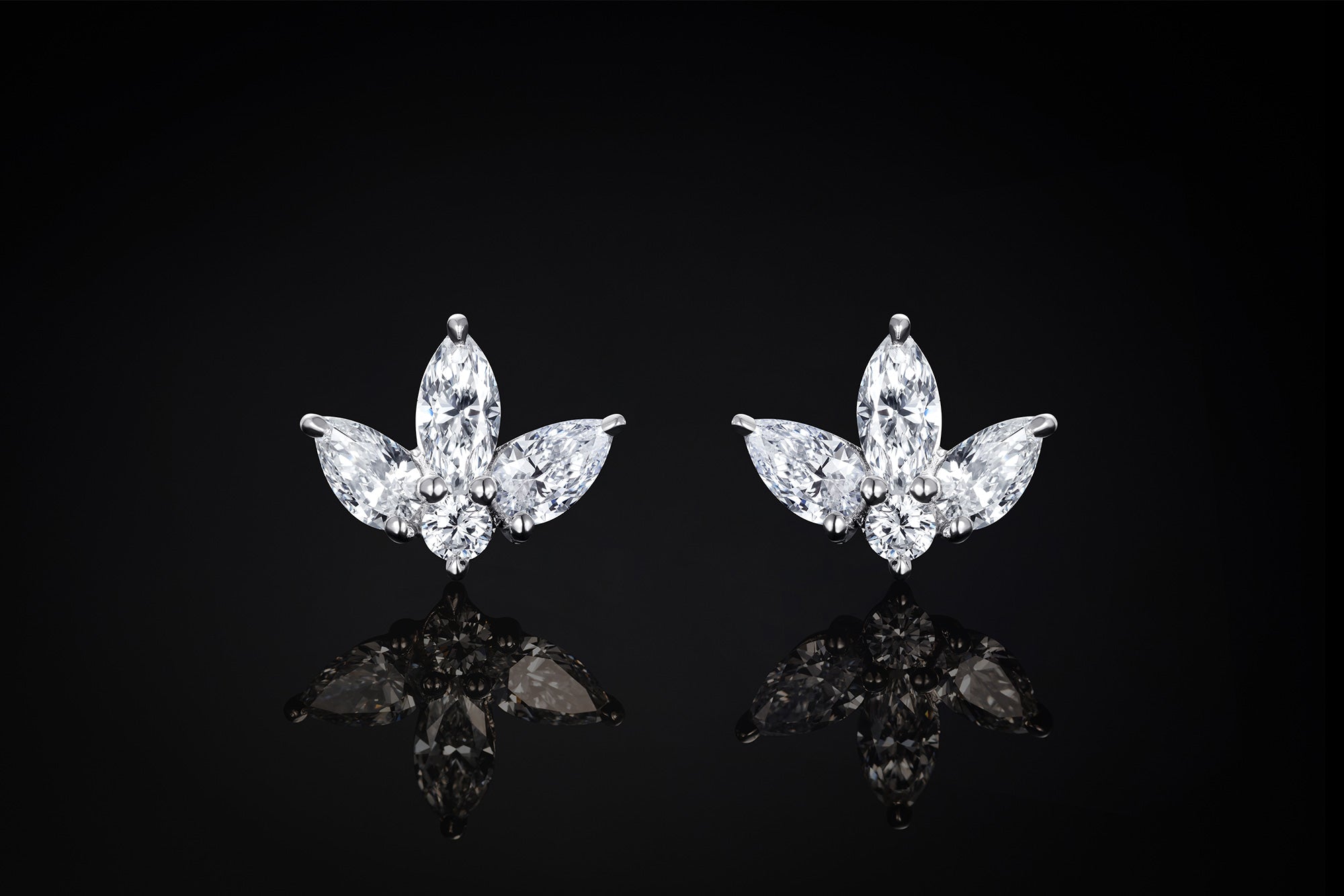 Diamond Lotus Studs