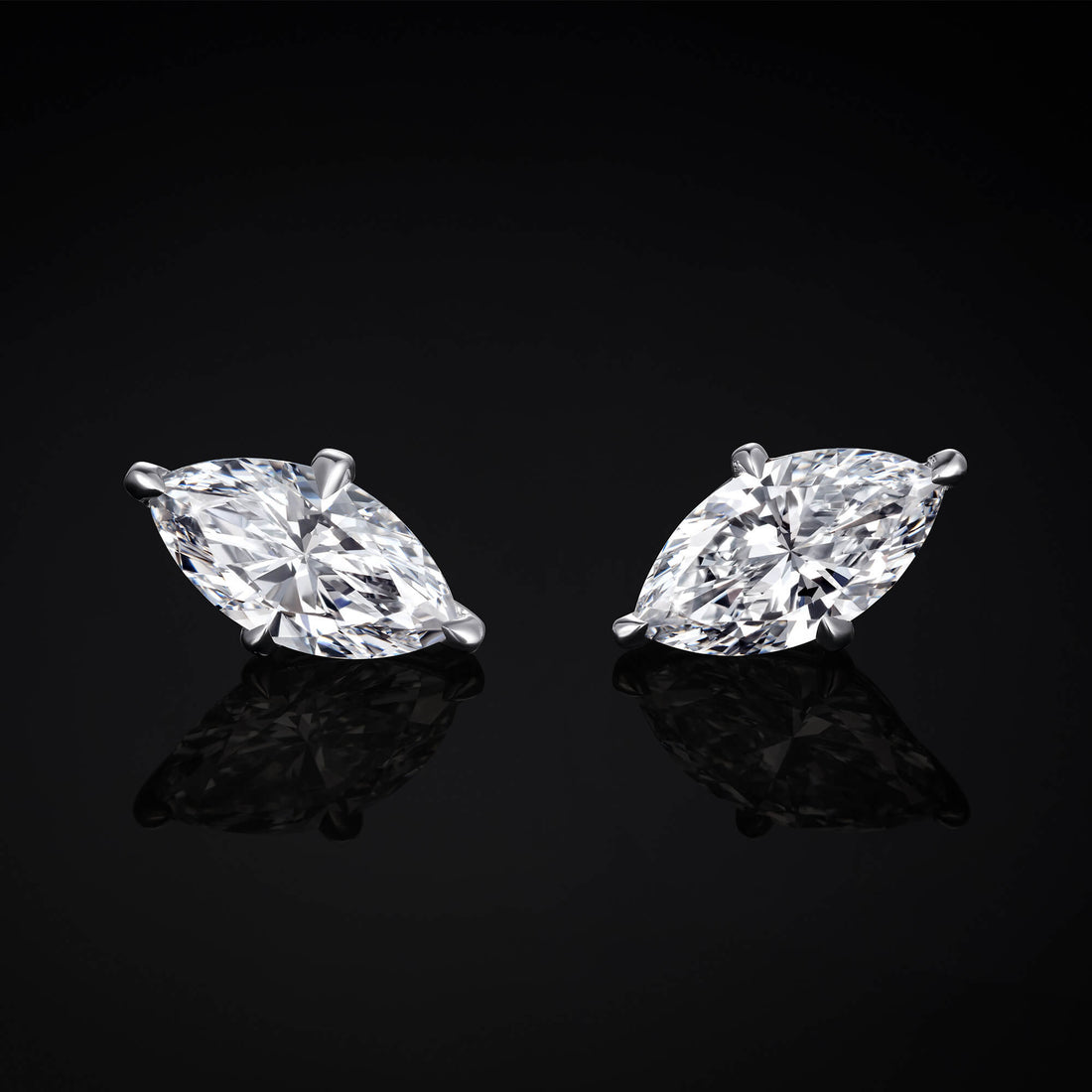 Diamond Petal &amp; Platinum Studs