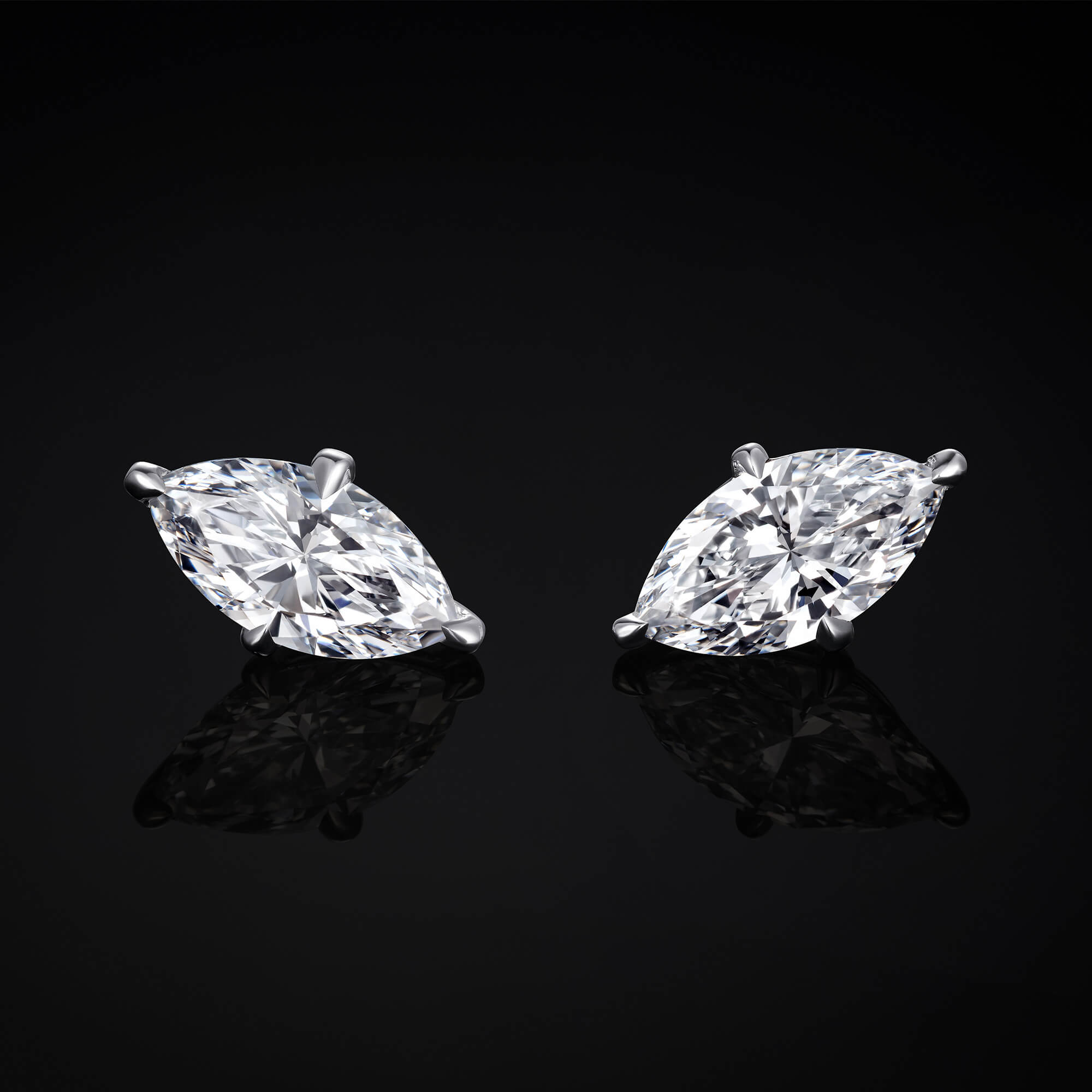 Diamond Petal & Platinum Studs