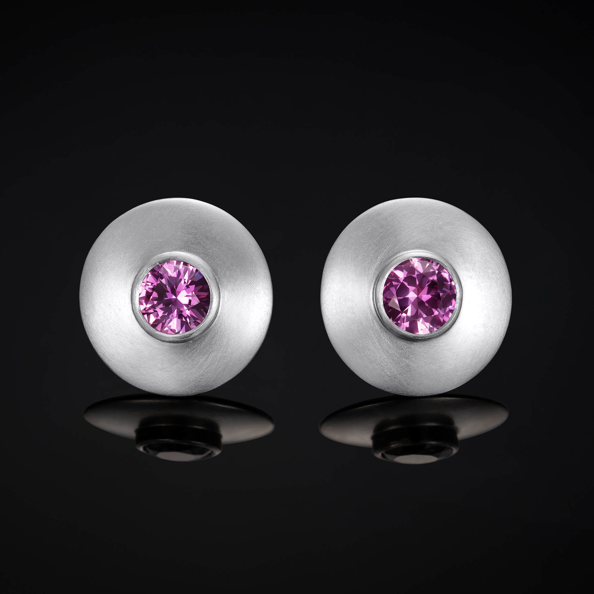 Apsara Pink Sapphire Stud Earrings