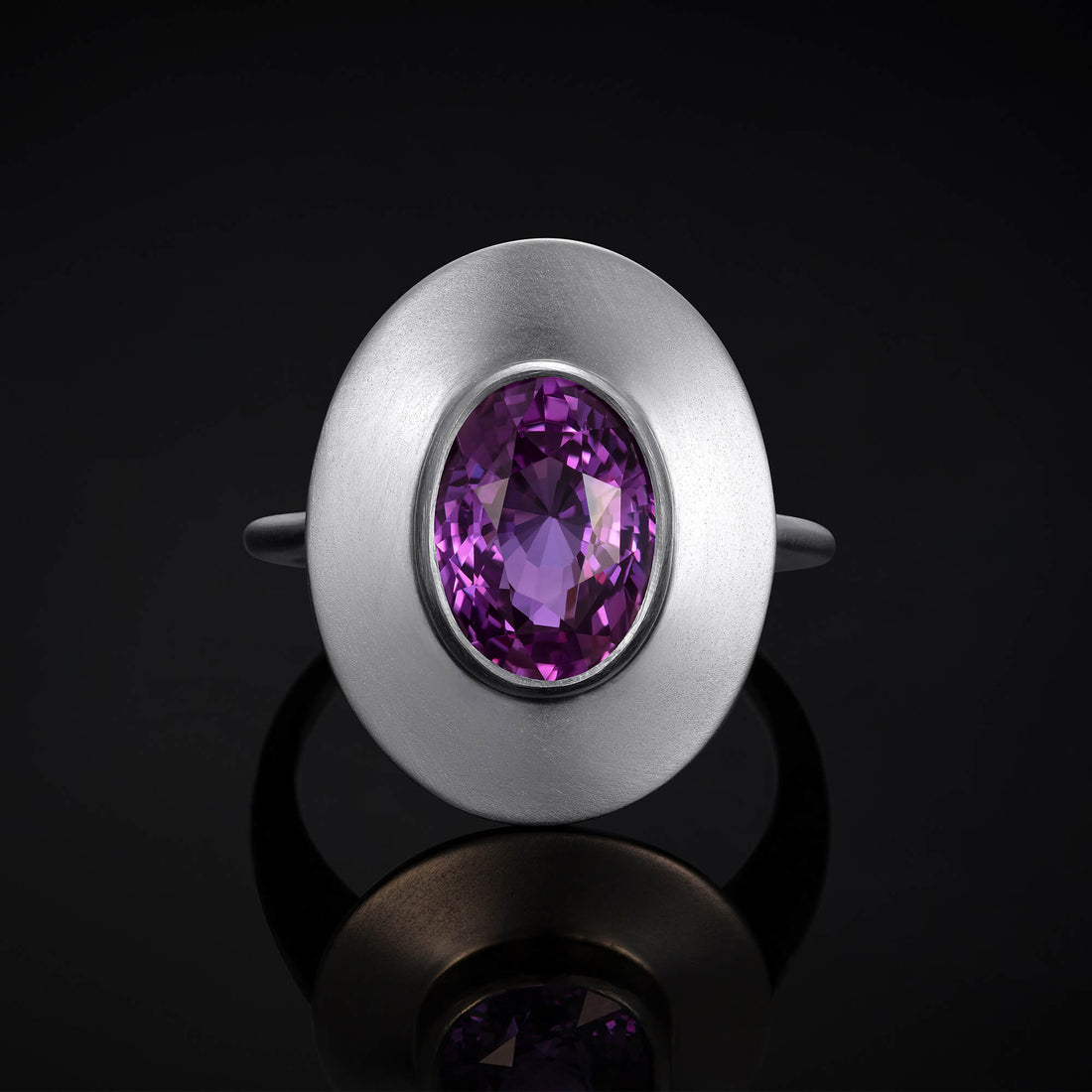 Sarasvati Purple Sapphire and Platinum Ring