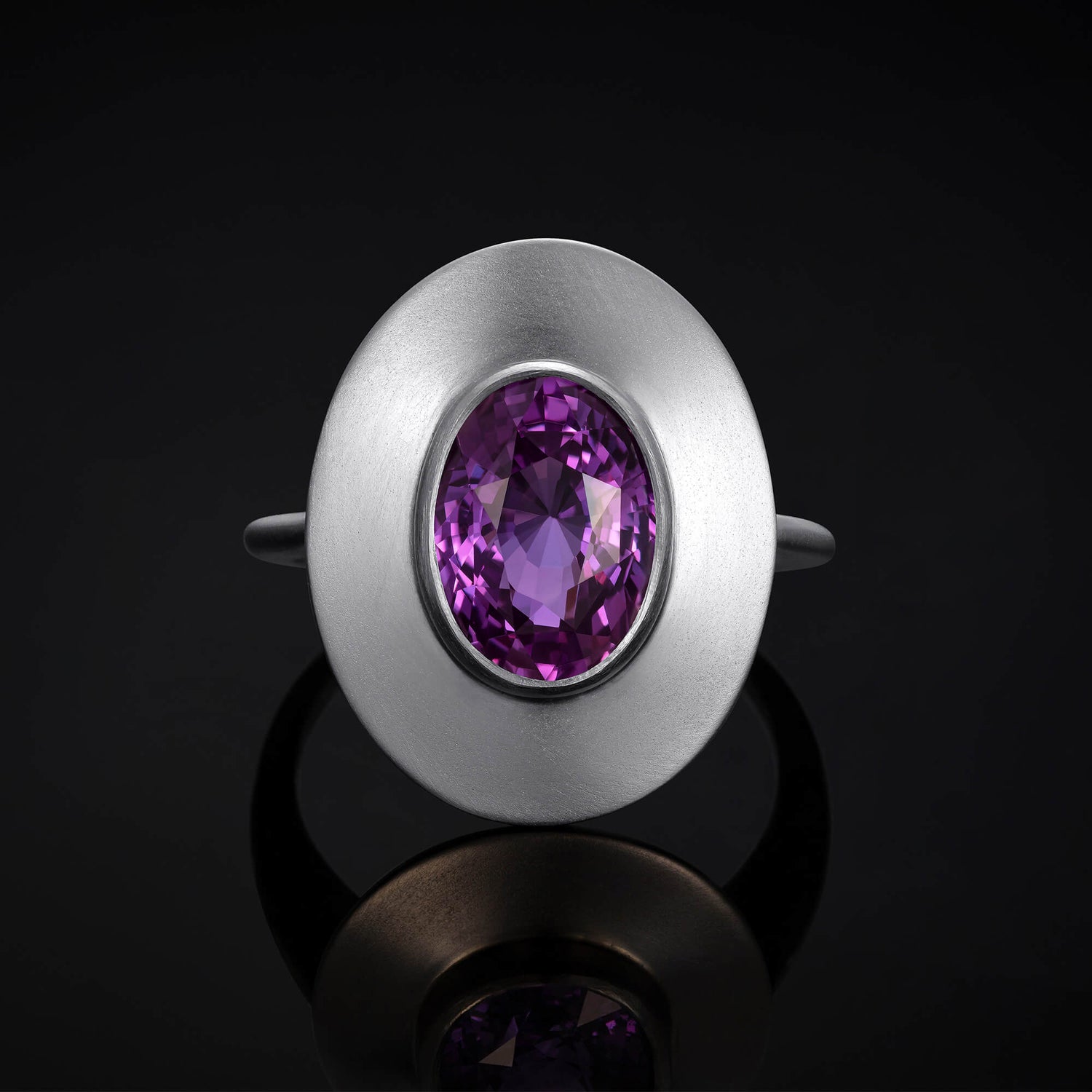 Sarasvati Purple Sapphire and Platinum Ring