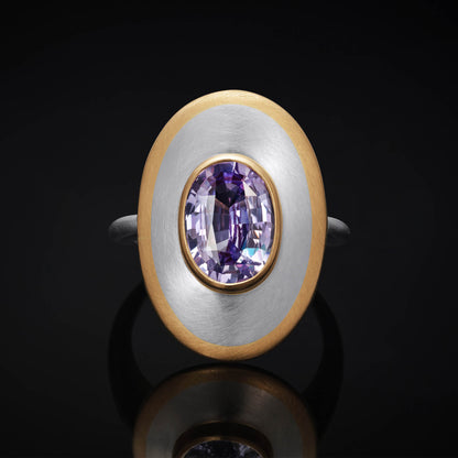 Skuld Lilac Sapphire, Platinum and Gold Ring