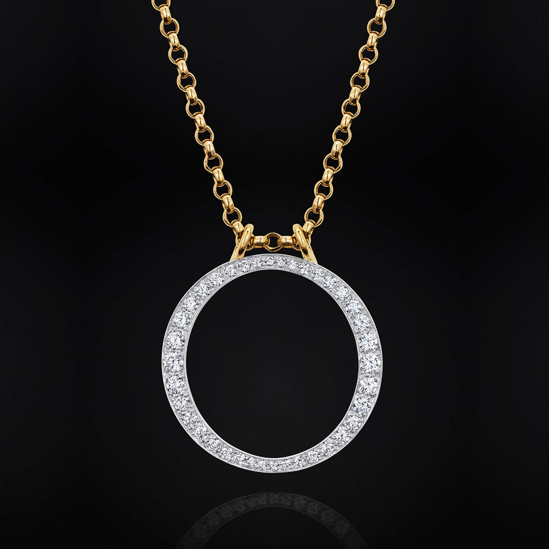 Eclipse Diamond, Gold and Platinum Pendant