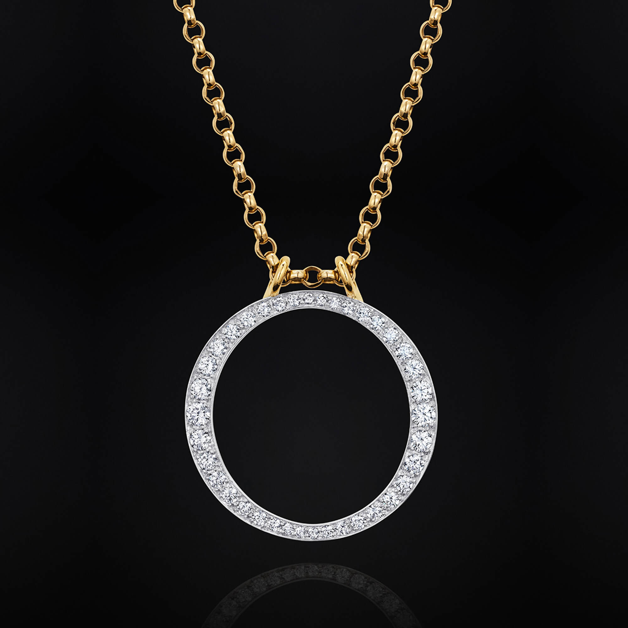 Eclipse Diamond, Gold and Platinum Pendant