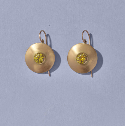 Golden circle earrings