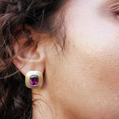 Ashvin Garnet and Gold Earstuds