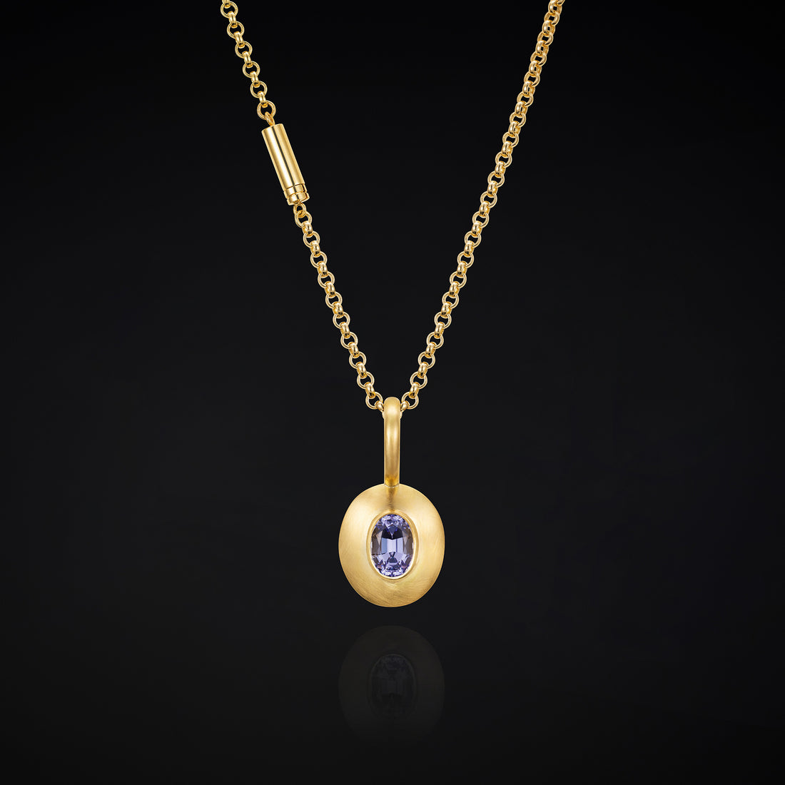 Lavender Tanzanite and Gold Pendant