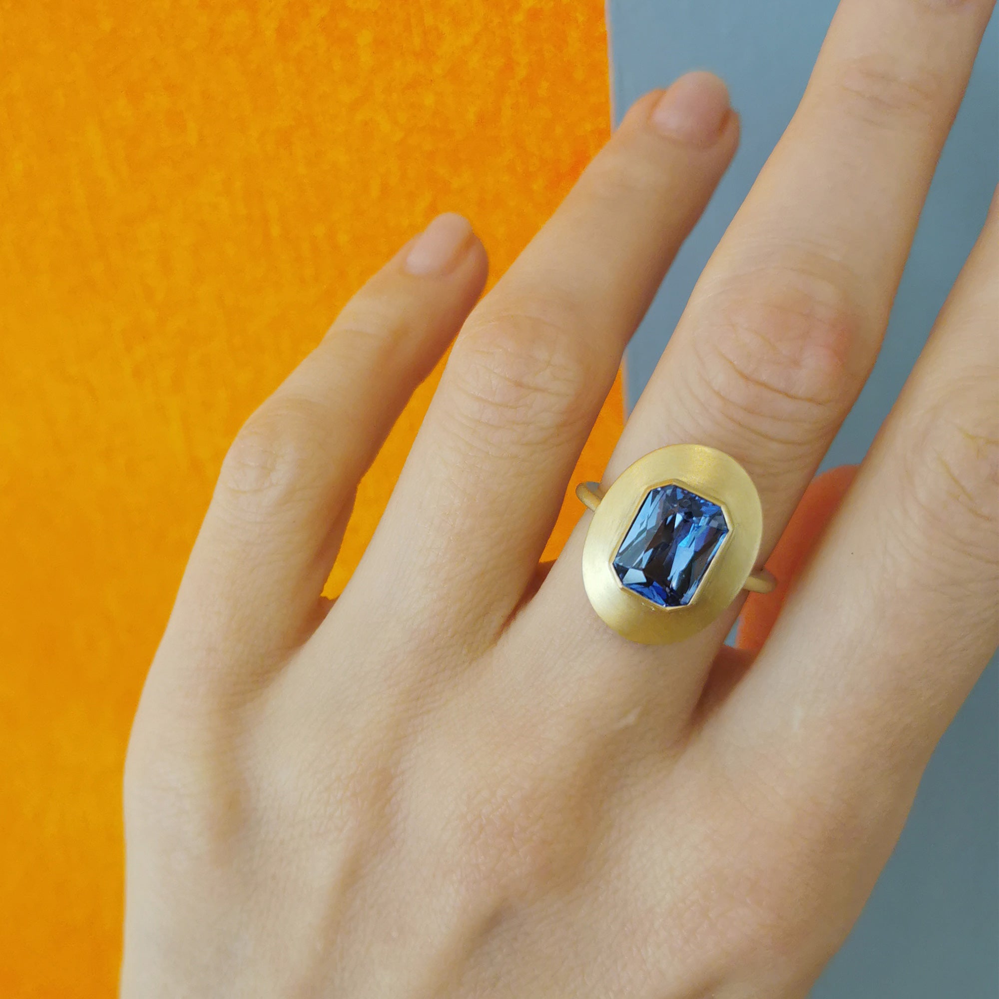 Aurora Sapphire and Gold Ring