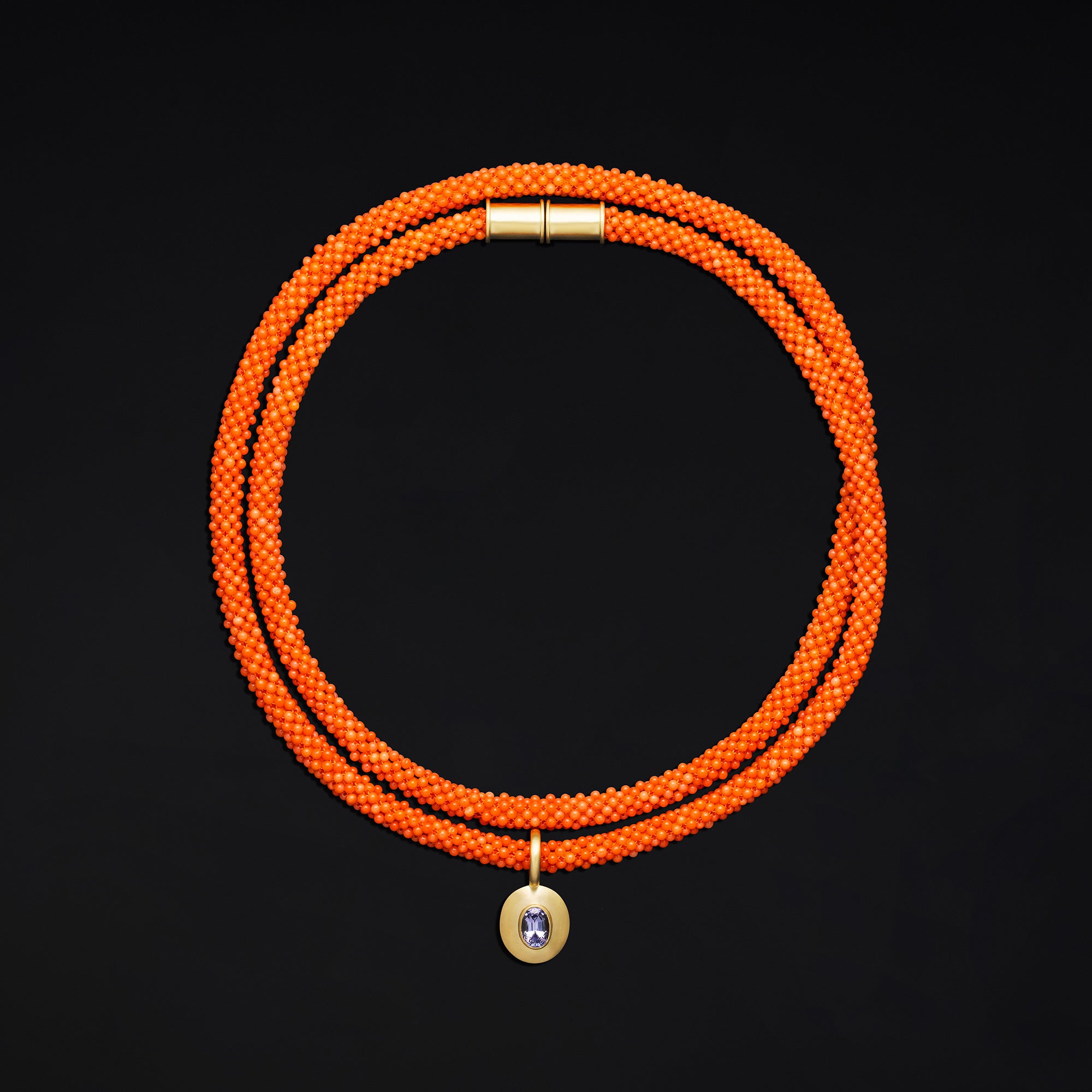 Necklace store 0870. Beeswax & Coral