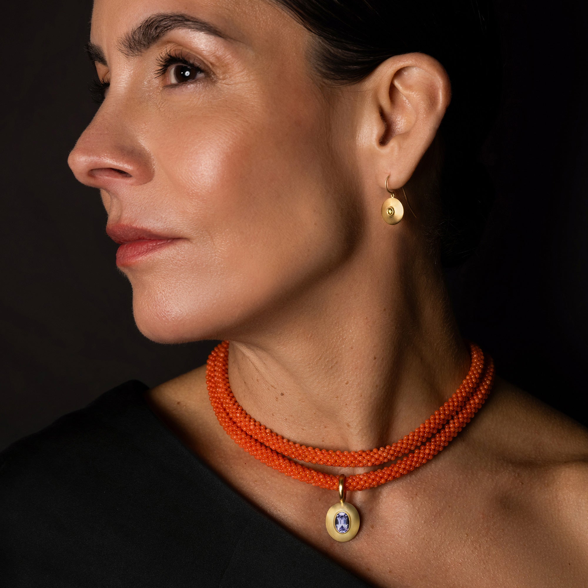 Serpa Coral and Gold Necklace