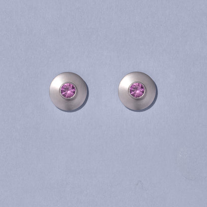 Apsara Pink Sapphire Stud Earrings